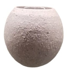 [TDH237] Soft Gray Textured Candle Holder L