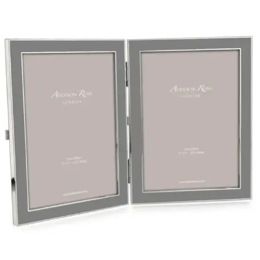 [TDH1185] Addison Ross Chiffon Enamel & Silver Double Frame 5x7