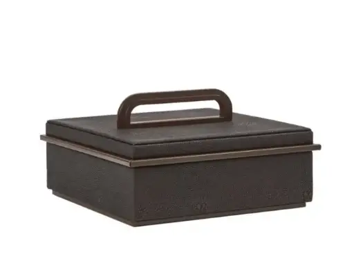 [TDH1175] Addison Ross Anthracite Faux Shagreen Box Small 