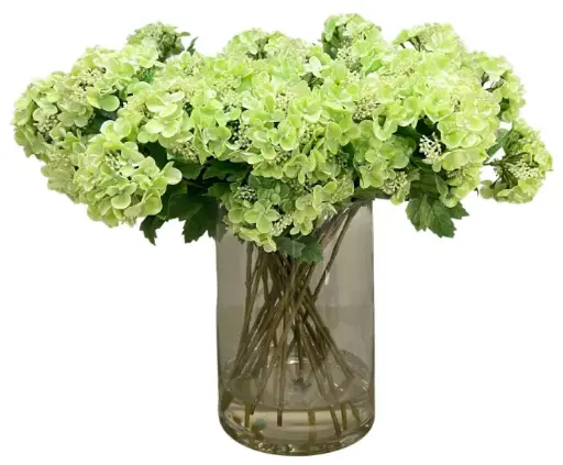 [TDH1241] Soft Hydrangea Spray Green In Cylinder Vase 