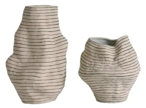[TDH1333] Soft Sculptural Stripes Large Vase