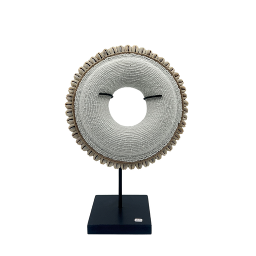 [TDH1356] MooMoo White beaded Boule Bangle On Stand