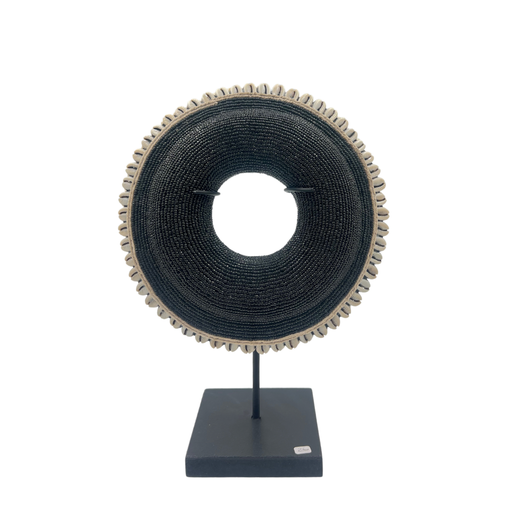 [TDH1357] MooMoo Black beaded Boule Bangle On Stand
