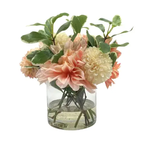 [TDH1782] Soft Dahlia Medley In Cylinder Vase